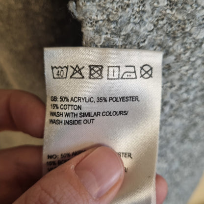 Lang grå oversized cardigan – S