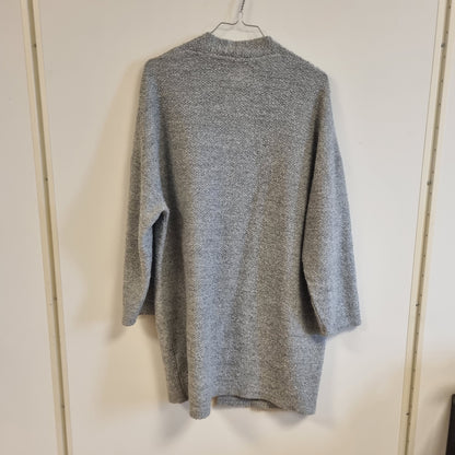 Lang grå oversized cardigan – S