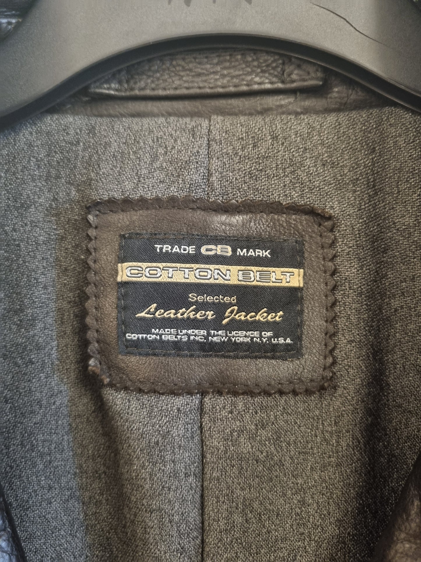 Vintage Cotton Belt dobbeltspent skinnjakke / 100% skinn – 50