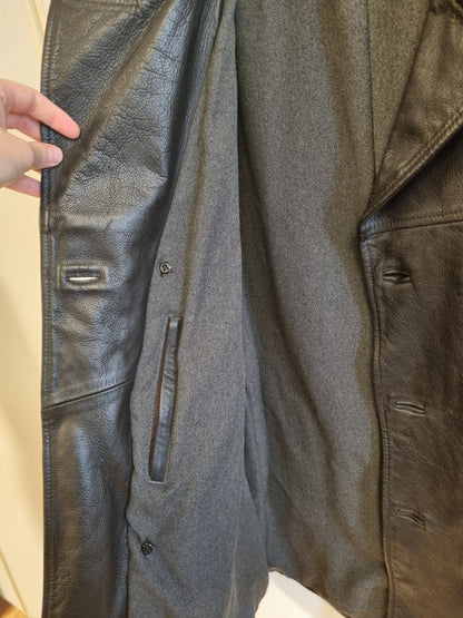 Vintage Cotton Belt dobbeltspent skinnjakke / 100% skinn – 50