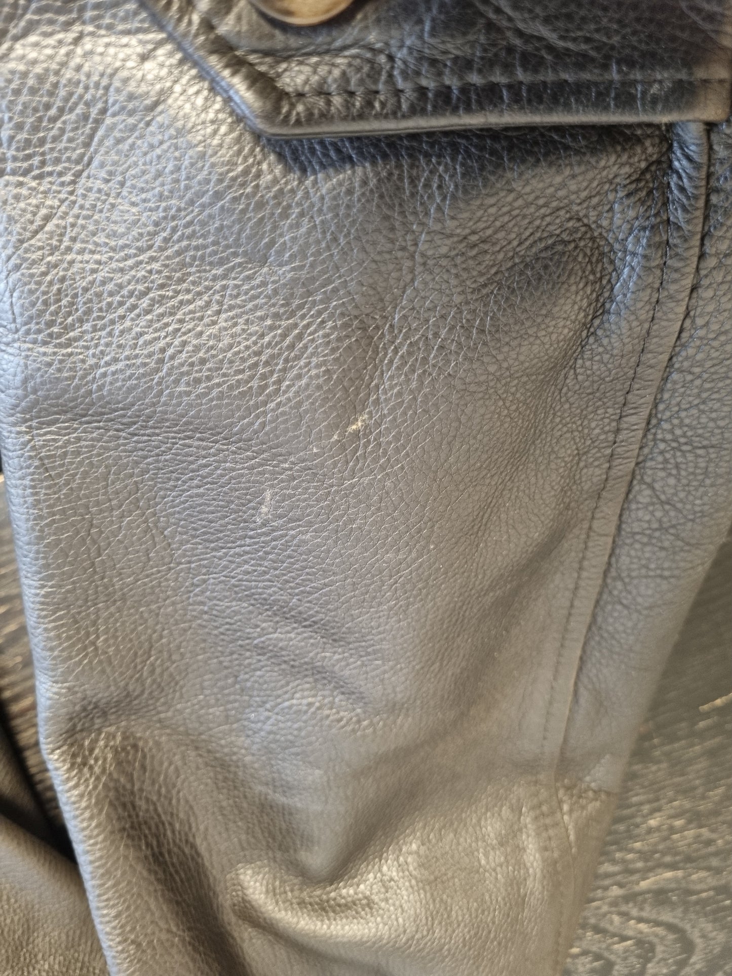 Vintage Cotton Belt dobbeltspent skinnjakke / 100% skinn – 50