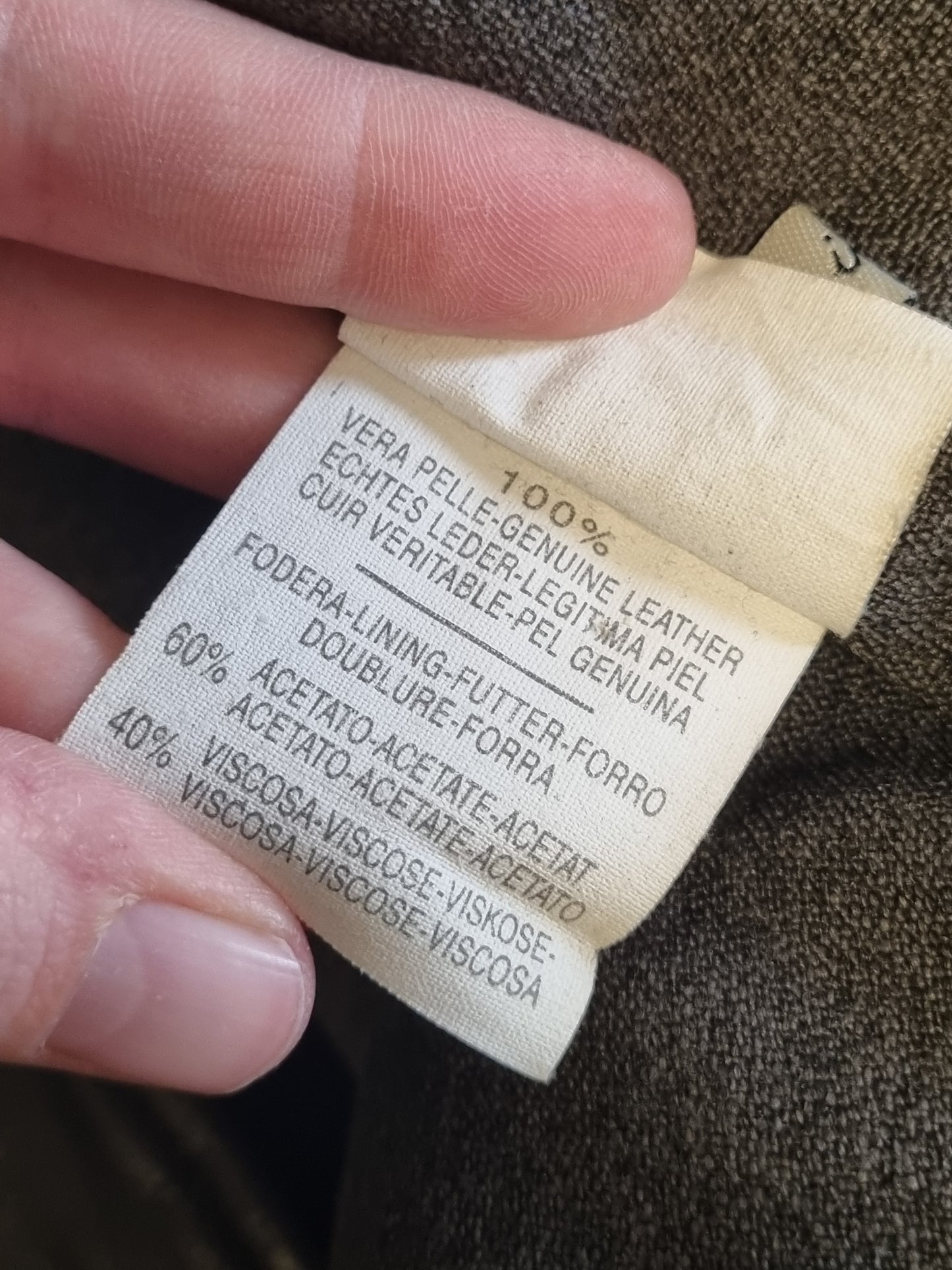 Vintage Cotton Belt dobbeltspent skinnjakke / 100% skinn – 50
