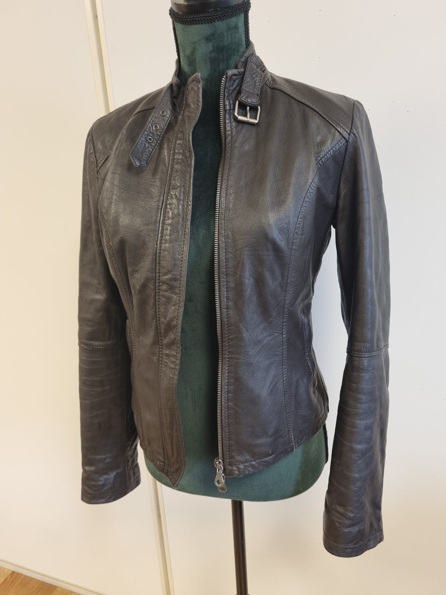 Vintage Cinti Leather skinnjakke / 100% ekte skinn – S