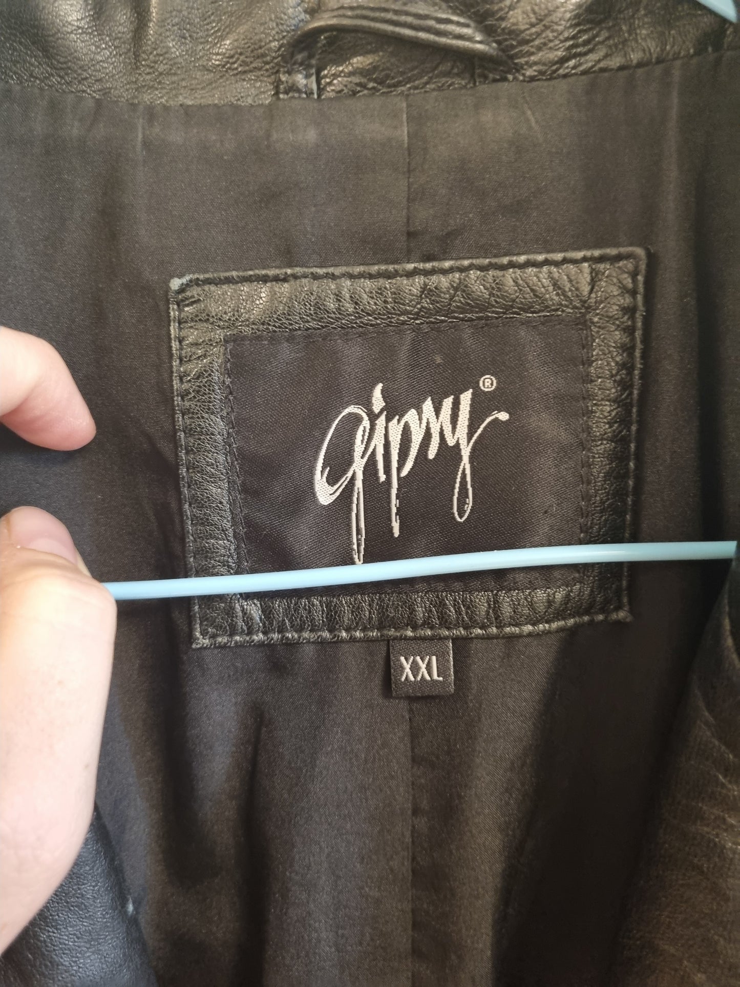 Vintage Gipsy skinnfrakk / 100% ekte skinn – XL