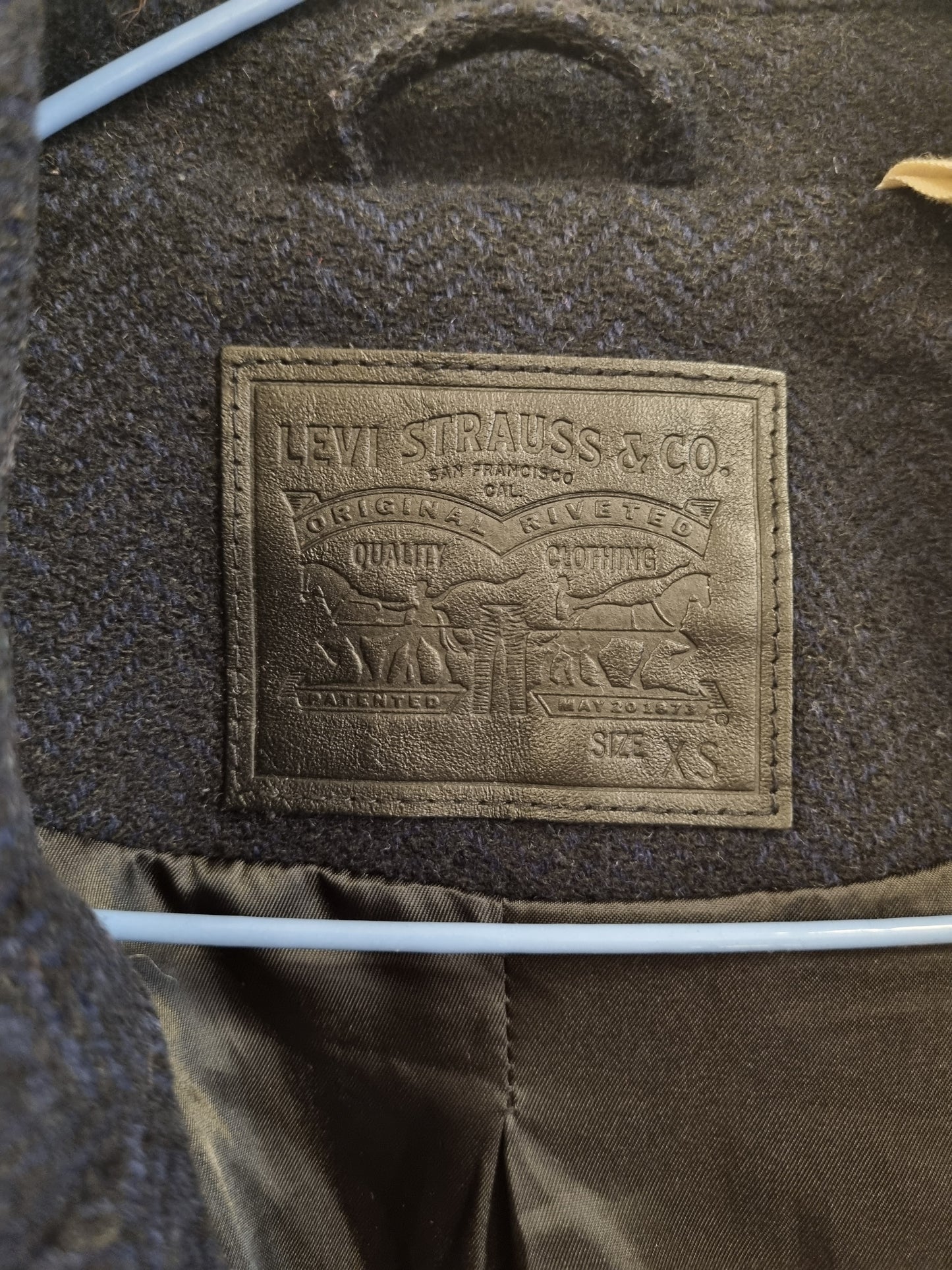 Levi’s mørkeblå ullkåpe (unisex) – XS