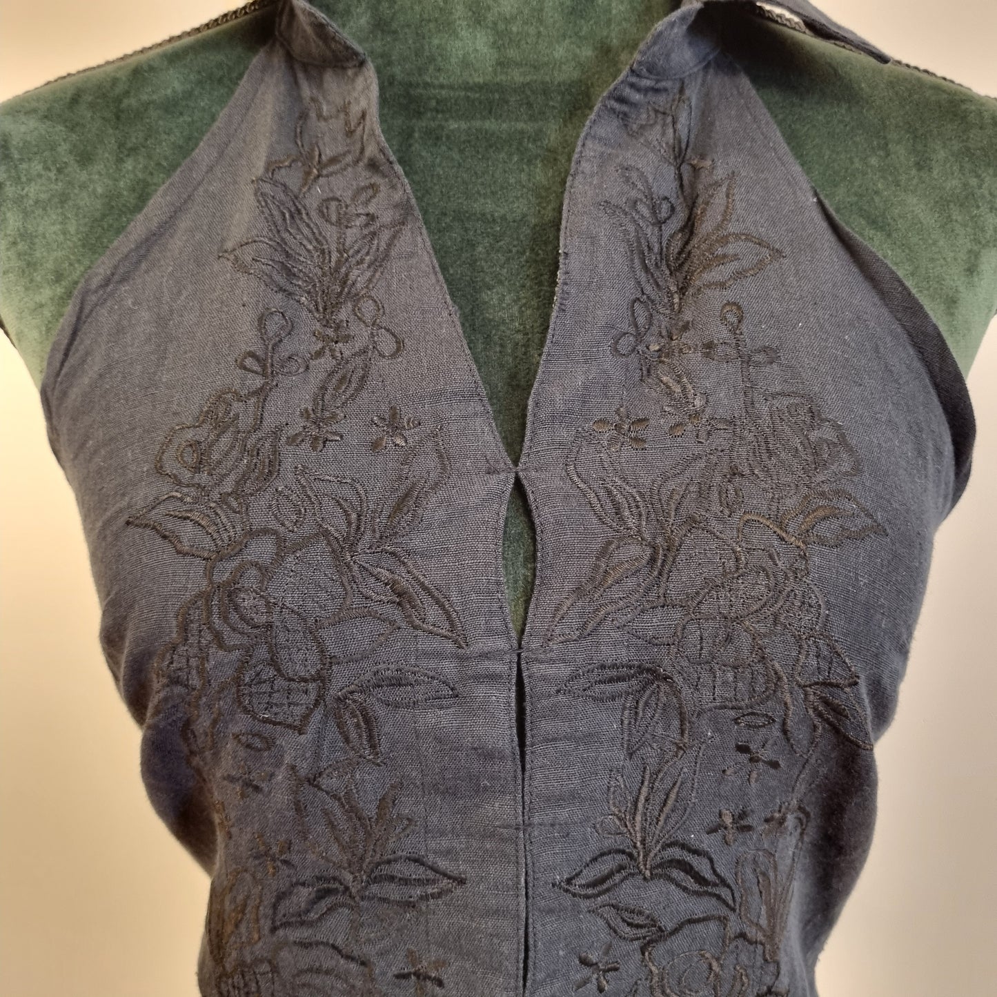NY! Vintage Y2K halterneck-topp / 100% lin – One Size