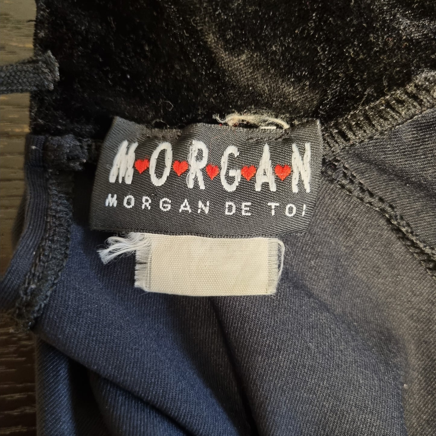 Vintage 90s Morgan De Toi topp med fløyel – XS/S
