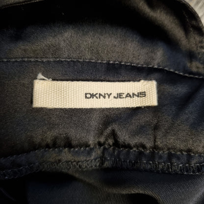 Vintage DKNY Jeans babydoll-topp i fløyel og sateng – XS