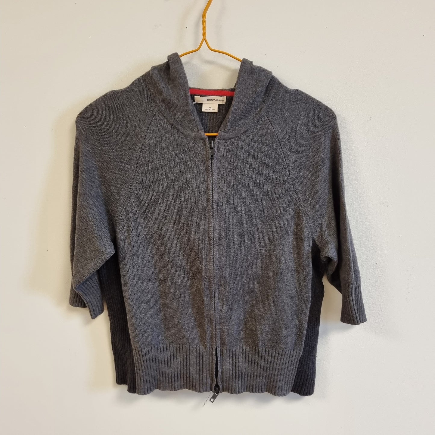 Vintage DKNY Jeans strikket hettejakke – M