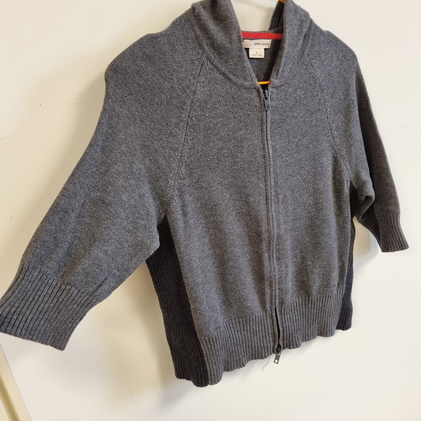 Vintage DKNY Jeans strikket hettejakke – M