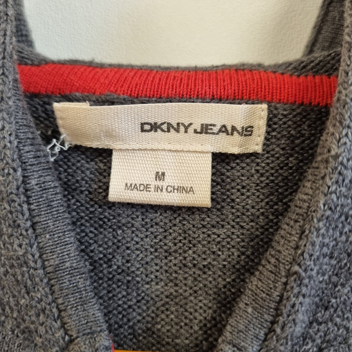 Vintage DKNY Jeans strikket hettejakke – M