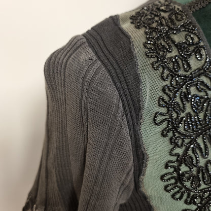 Vintage Blumarine topp med perlebroderi / 100 % bomull – S/M