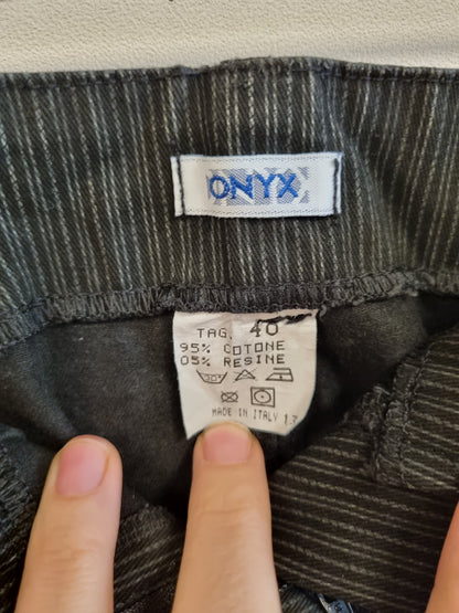 NY! Y2K Onyx pinstripebukse med sleng – 40