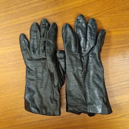 Svarte hansker i lammeskinn / Gaucho – 7,5
