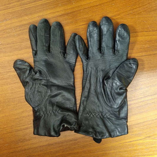 Svarte hansker i lammeskinn / Gaucho – 7,5