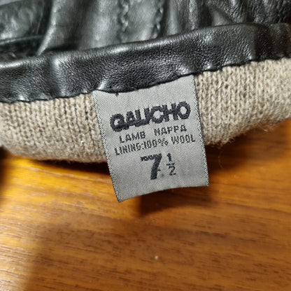 Svarte hansker i lammeskinn / Gaucho – 7,5